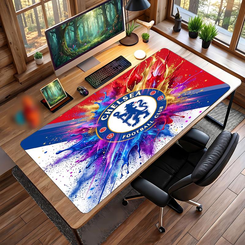 Tappetino per Mouse Grande Stampato Chelsea FC, Tappetino da Scrivania Gaming Morbido in Gomma Antiscivolo per Decorazione Ufficio Laptop Computer