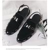 Men's Plus Size Leather Fisherman Sandals - Breathable, Hollow Buckle, Formal British Style for Summer
