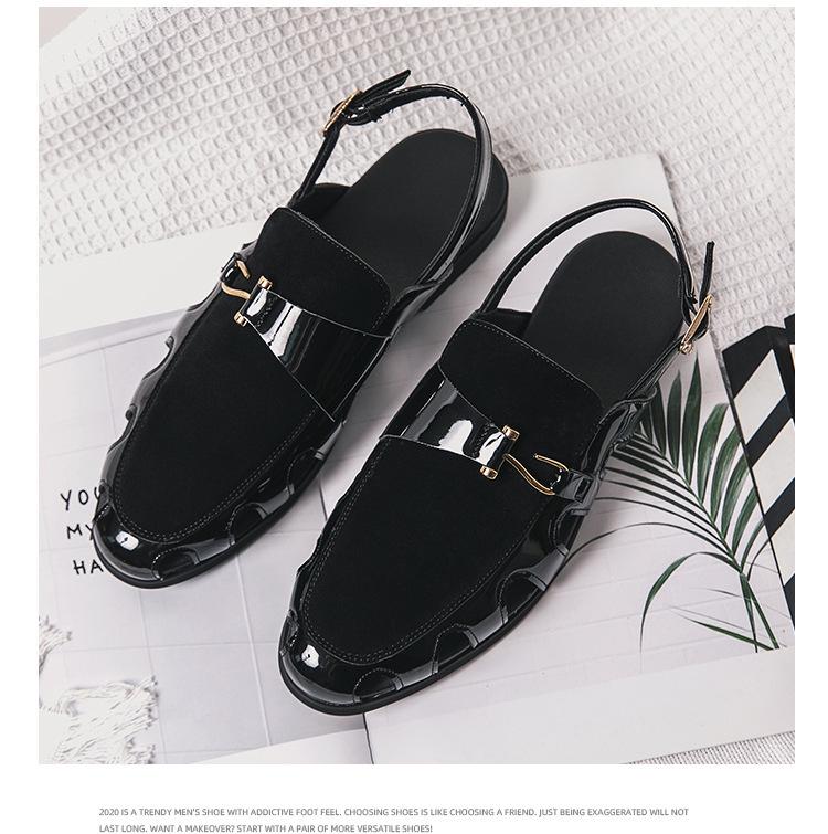 Men's Plus Size Leather Fisherman Sandals - Breathable, Hollow Buckle, Formal British Style for Summer