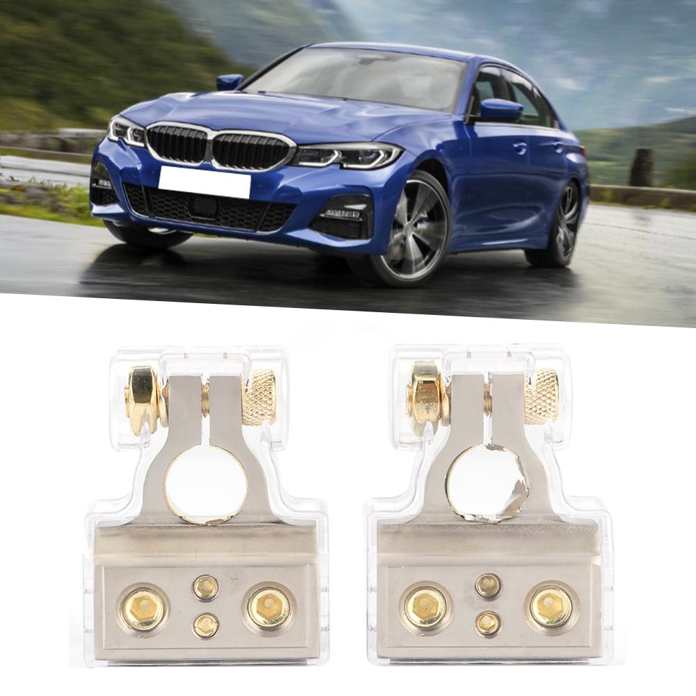 Paar Batteriepol-Klemmen 4-Loch Verbinder mit Schutzabdeckung Autozubehör