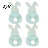 Easter Dinner Table Decor 4 Pcs Bunny Cutlery Holders, Felt Tableware Pouch Bags, Cute Rabbit Utensil Plush Tail Settings Sleeve, Spring Fork