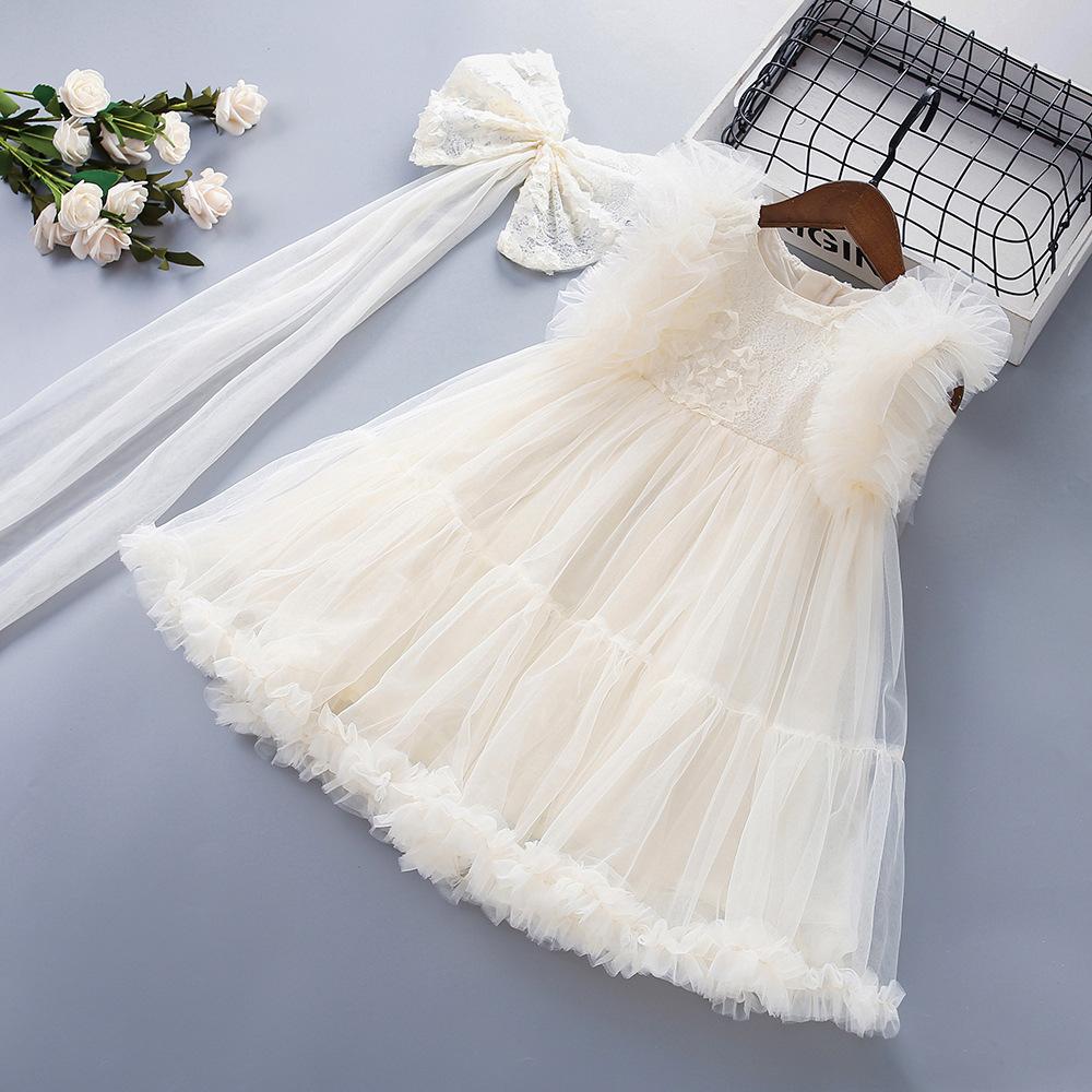 

Сукня принцеси для дівчаток. Літня дитяча модна сукня з сітки 120cm абрикосовий