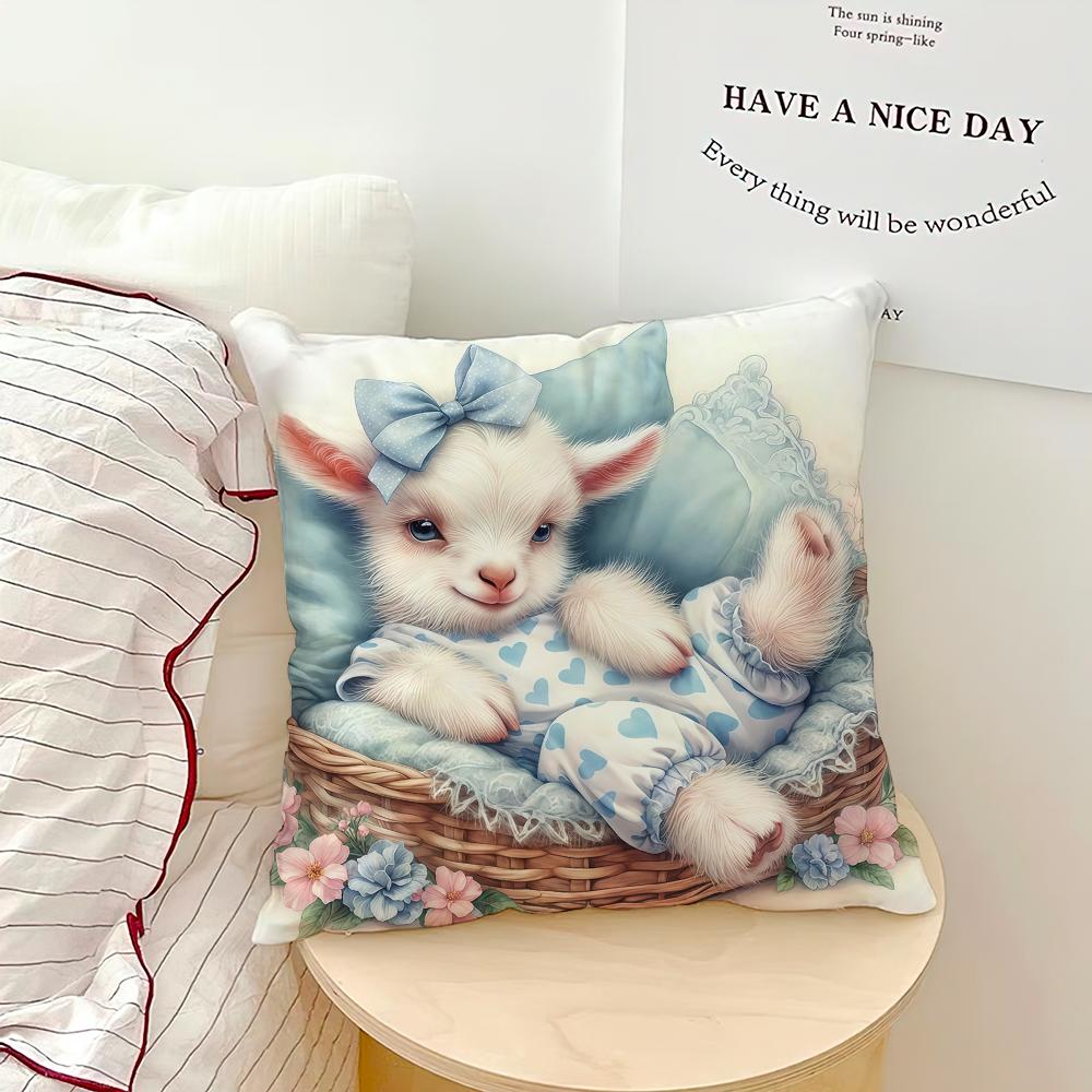 Cute Sleeping Sheep Moon Fashion Modern Comfortable Soft Hogar Pillowcase for Sofa Living Room Bed Home Decor Protective Covers