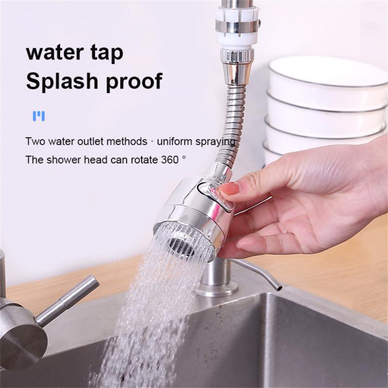 Stainless Steel Faucet Extender Anti-splash Tap Adjustable Booster Faucet Shower Diffuser 360° Rotatable Nozzle Kitchen Gadgets