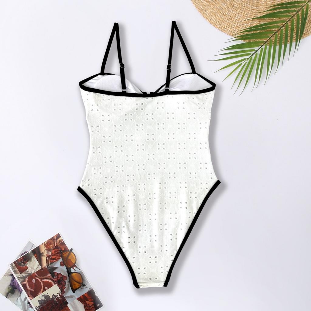 Maillot de bain une pièce tendance pour femme, Couleur, Design ajouré, Couvrant le ventre, Amincissant, Maillot de bain européen et américain.