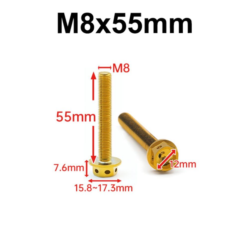 10/15/20/25/30/35/40/45/50/60 Titanium Bolt With Drilled Holes Hex Head Screws Motorcycle