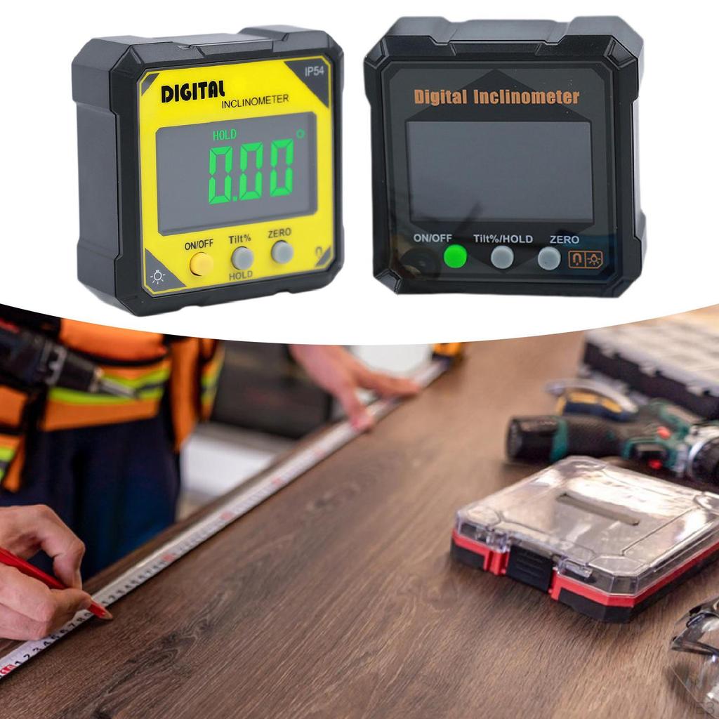 Inclinometer Digital Angle Gauge Display IP54 Carpentry Practical Data Retention Function
