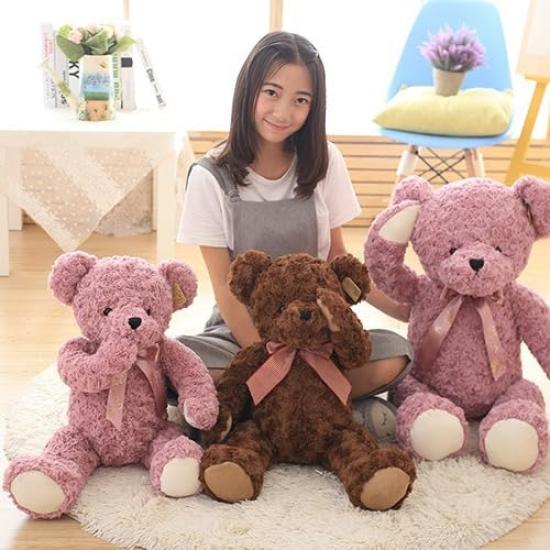 NASSIA Peinlicher Teddybär Plüschtier, Große Größe, Perfekt für Ladendekoration, Niedliche Schleifenverzierung, Geburtstag, Weihnachten, Valentinstag, oder als