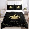 Magic Astrology Esoteric Gold Print Three Piece Set Fashion Bedding Article Children Or Adults For Beds Quilt Covers Pillowcases
