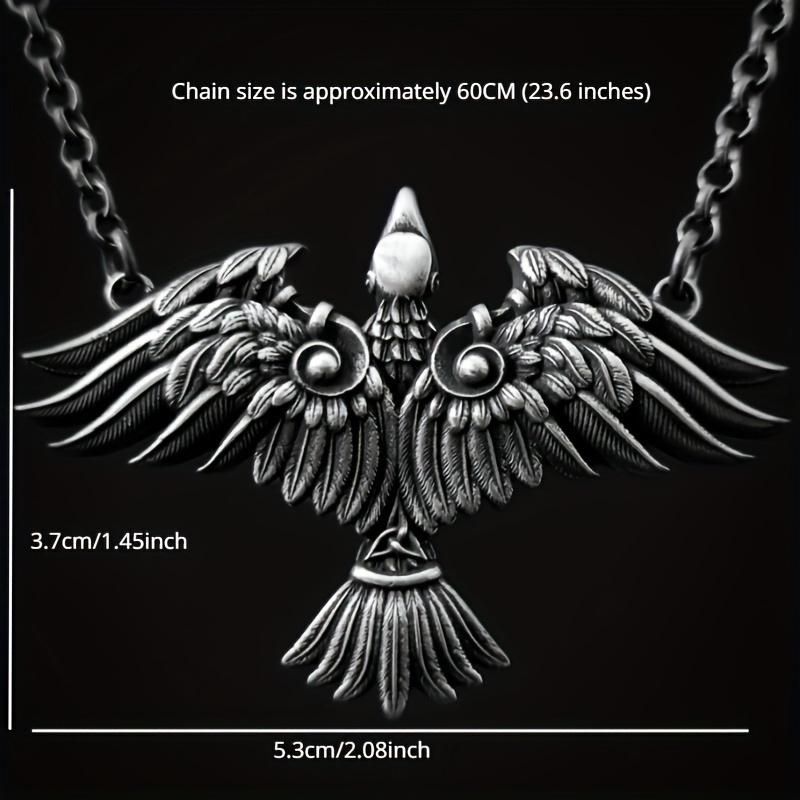 Vintage Personalisierte Viking Celtic Crow Vogel männer Anhänger Halskette Protector Motorrad Motorrad Zubehör
