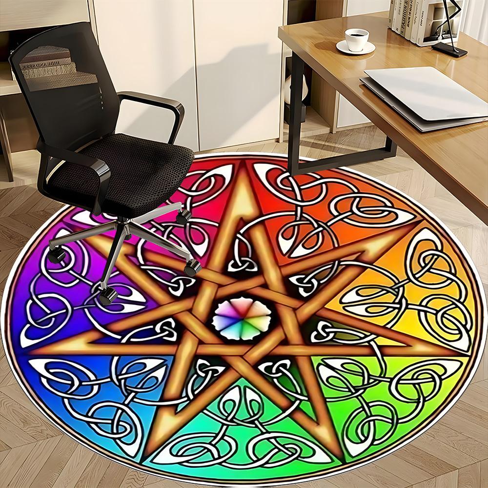 1pc Pentagram, Mandala Chair Carpet for Office - Durable, Ideal for Chair Mats, Stylish & Functional Decorative Rug yy260203068