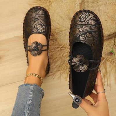 Mocasini casual cu talpă moale cusute manual pentru femei mărimi mari, mocasini slip-on respirabili noi cu imprimeu graffiti transfrontalier