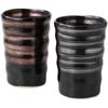 Ale-net Tumbler Set (2 Pieces): Gold and Silver Glaze, Wheel-Potted Finish, Pair, Diameter 7.2cm X Height 10.5cm, 250ml, Porcelain, Mino Ware, Made In