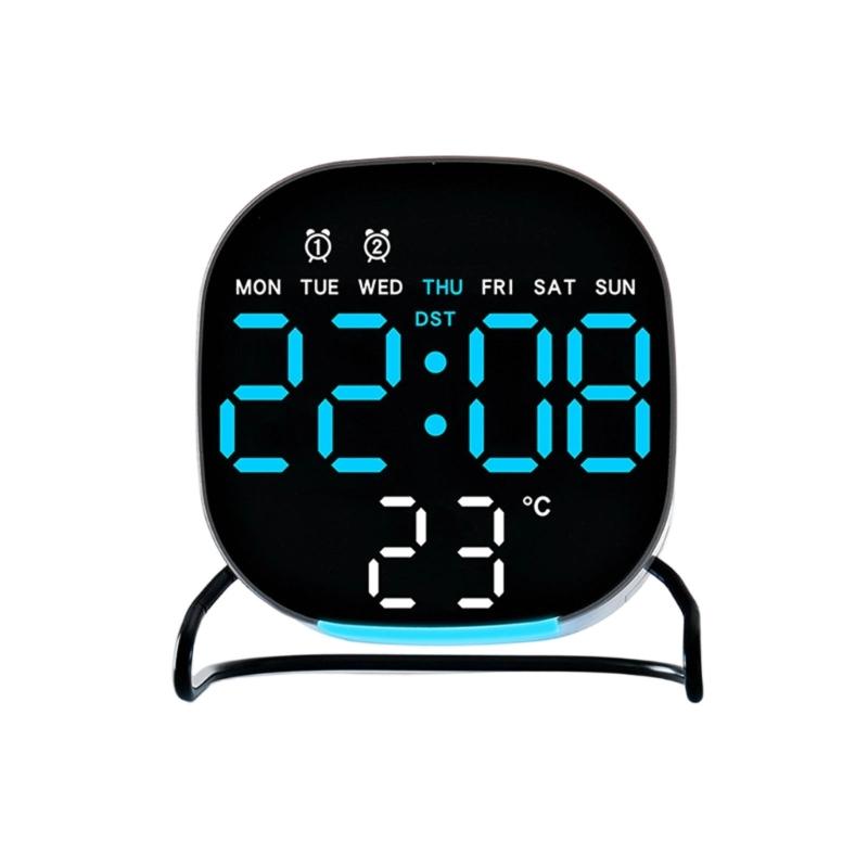 

Plastic LED Clock With Double Alarm Soft Glows Nightlight And Simple Operations Interfaces for Bedroom Office
