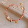 18k real gold electroplated new Chinese zircon copper coin red rope bracelet bracelet retro temperament jewelry