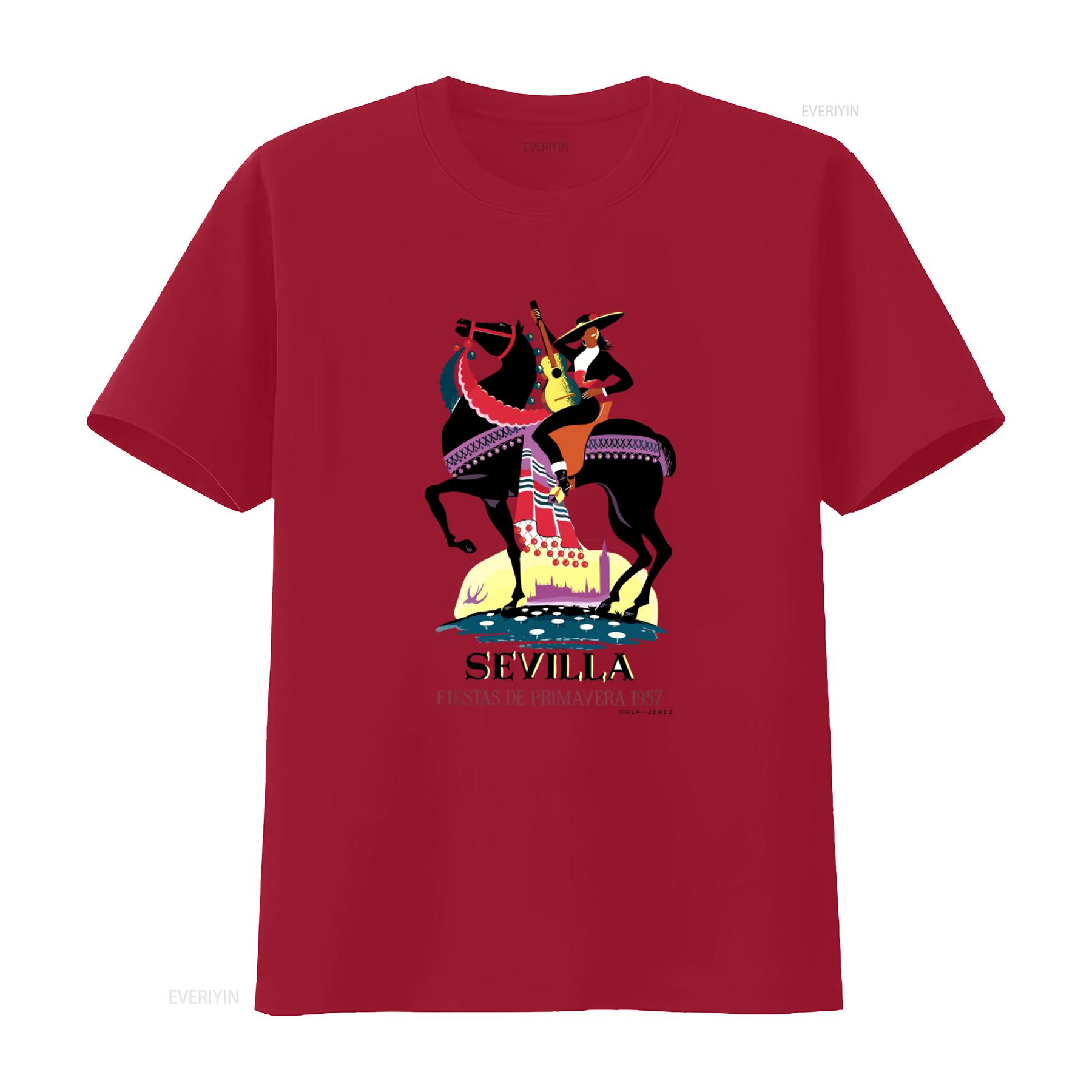Spain 1957 Seville April Fair Vintage Style T Shirt Best Seller Design vintage Washed Stylish designer clothes Versatile Unisex S