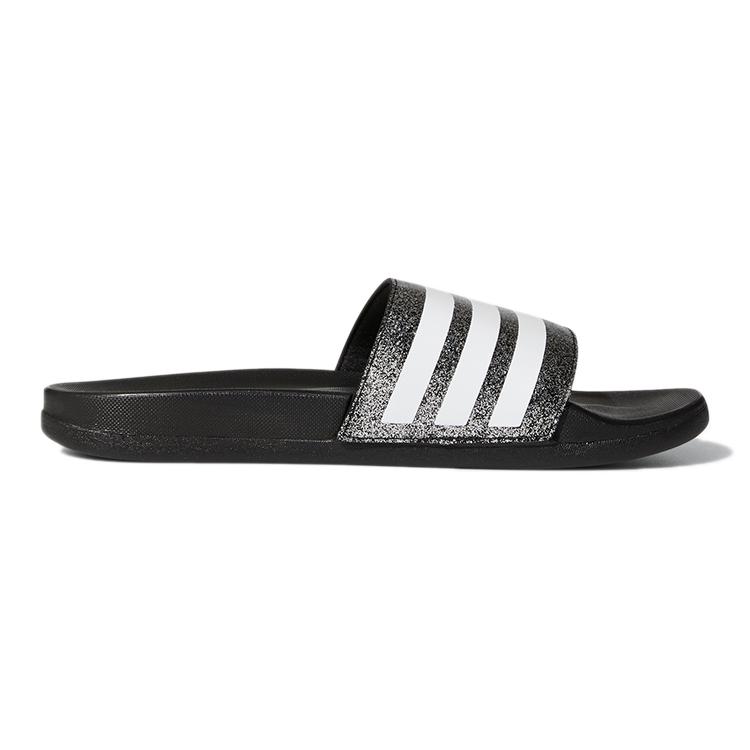 Adidas Abrasion Resistant Abrasion Resistant Low top Kids' Slippers Black White Kids' FY8836