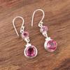 Pink Tourmaline Gemstone 925 Sterling Silver Handmade Jewelry Bridal Earrings EE-160-11