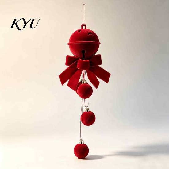 Christmas Tree Hanging Decor Nordic Velvet Bell Ornament, Flocked Bells for Matte Flocking Festive Decorations Door Window Decor, Holiday Home