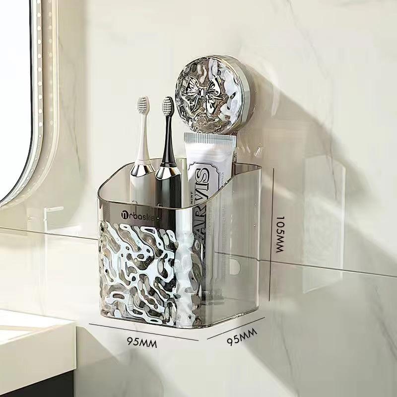 Koupelnová skleněná police otočná přísavka instalace za jednu sekundu koupelnové úložné prostory vzor ledovce třídění položek