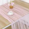 Faux Pearl Table Runner Tulle 118 X 28 Inch Sheer Gauze Fabric for Wedding Birthday Party Baby Shower Anniversary Dining Table Decor