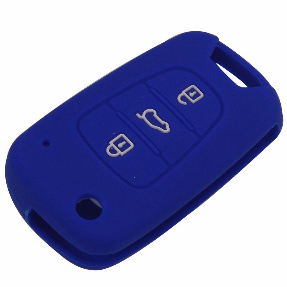 Jingyuqin 3-knops Siliconen Auto Sleutelhoesje Voor Kia RIO K2 K5 Sportage Sorento Voor Hyundai i20 i30 i35 iX20 iX35 Solaris Verna