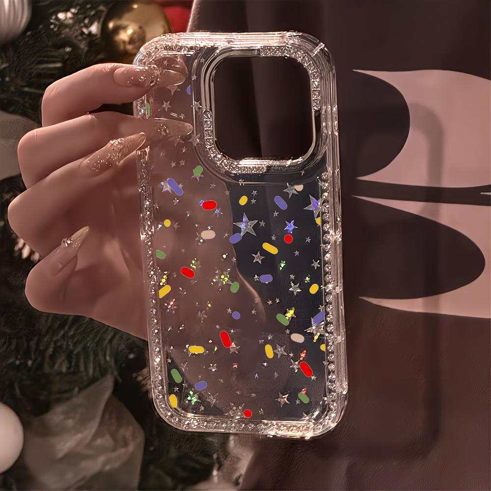 Color polka dot diamond phone case suitable for iPhone 17 16 15 14 13 12 11 Pro/Max/Plus anti drop and shockproof back cover