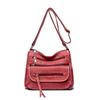 Large Capacity Shoulder Bag Women's Multi-Layer Lightweight Soft Leather Crossbody Bag