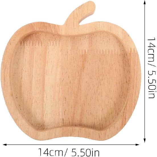 Ciieeo Wooden Apple Shape Serving Tray Fruit Snacks Nuts Storage Platter Small Charcuterie Board Cheese Serving Board Apple Shaped Plate for Party