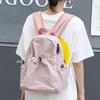 IELGY Korean version of casual literary canvas schoolbag, pleated nylon drawstring backpack, fashionable Oxford cloth backpack.