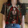 Sugar Skull Mexican Day of the Dead Womens Shirts 3D Printed Tops Short Sleeve Shirt Summer Y2k Gothic Style Women's Clothes