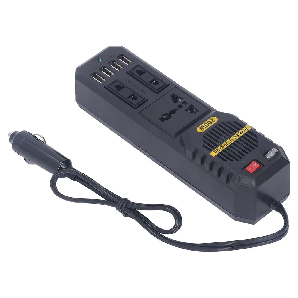 Car Power Inverter 200W 12V to 220V PWM Modified Sine Wave Adapter Converter with 4.1A USB Ports