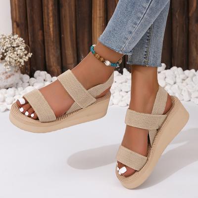Fashion 2024 Women's Fashion Trend Anti-slip Wear-resistant Pure Black Belt Soft Soled High-heeled Sandals New Casual Sandals