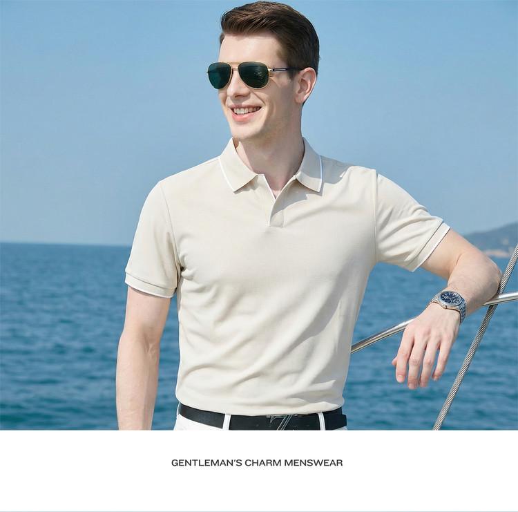 Summer Casual Collar T-Shirt Men's Simple Versatile Short-Sleeved Polo Shirt