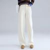Elegant Minimalist High-Waisted Wool Wide-Leg Pants for Women - Autumn/Winter 2025 Collection