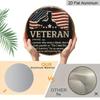 2D Flat, 1pc Round Aluminum Hanging Sign - "Veteran Definition" Patriotic Metal Wall Art, Vintage American Flag & Salute Silhouette Design, Perfect