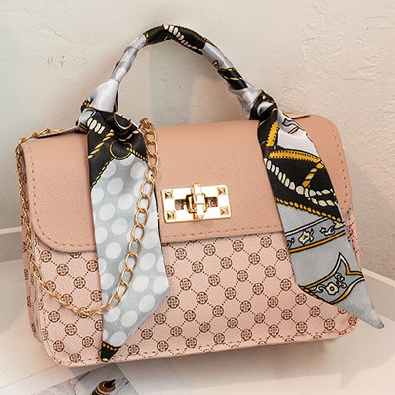 Bag women's bag printed plaid small square bag new women's niche hand carry one shoulder messenger bag