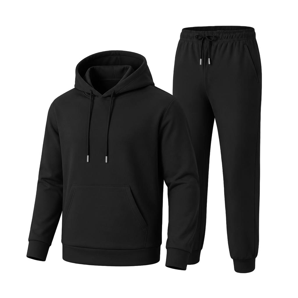 Men's Hooded Sweatshirt and Sweatpants Set Versatile Casual Athletic Outfit