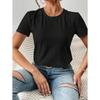 A New Summer Solid-color Short-sleeved Hollowed-out Casual T-shirt