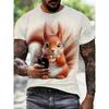 White Funny Men's T-shirt Cartoon 3D Printing Summer Casual Short Sleeved Pullover Fashionable T-shirt Outdoor Men's Clothing