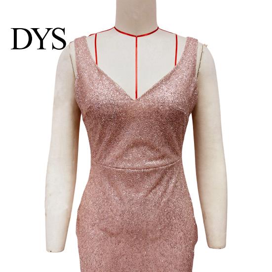 Women Fishtail Hem Dress Evening Deep V Neck Split Sequin Skinny Back Embellished Zipper Closure Sleeveless Prom Cocktail Party Floor Length Ball Gown