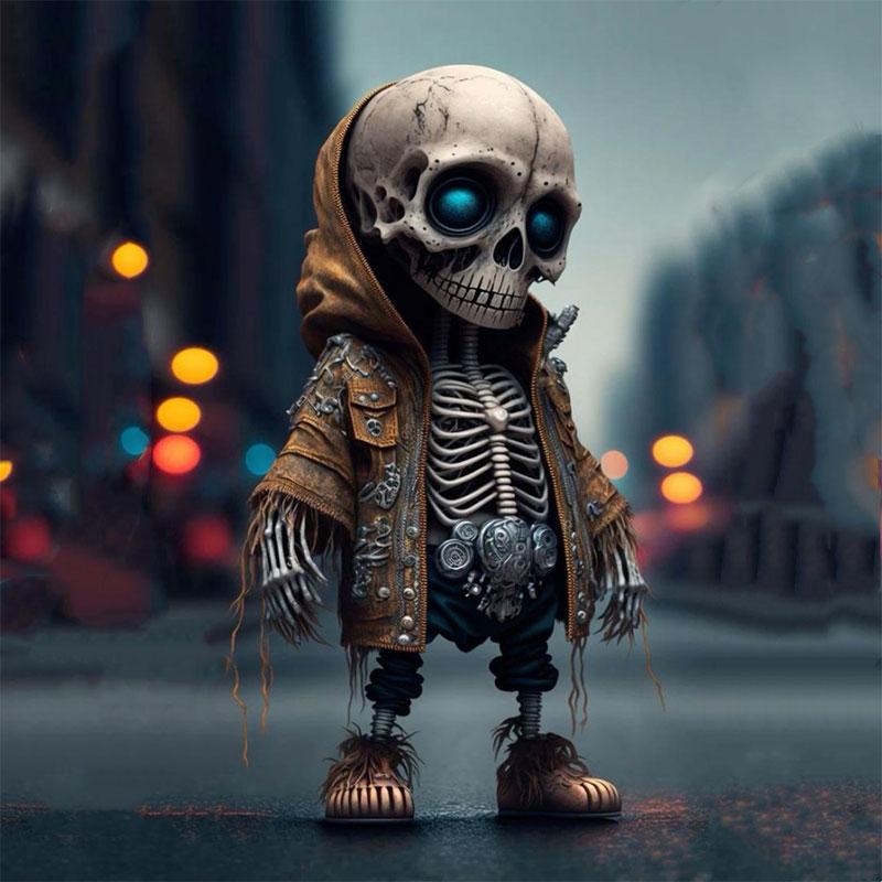 Creativity Skeleton Figurines Resins Characters Sculpture Miniatures Home Decoration  Halloween Decor Statue Accessories Gift