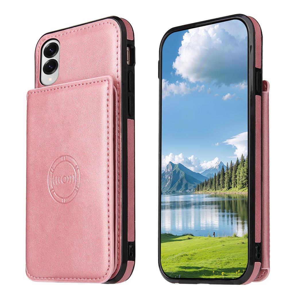 For Samsung Galaxy S25 Edge Case Card Holder Kickstand PU Leather+TPU Phone Cover