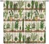 Plants Curtains, Boho Potted Green Leaves Botanical Aesthetic Garden Cartoon Animal Window Drapes for Living Room Kitchen