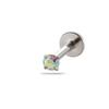Colored Cubic Zirconia Inlaid Titanium Labret Stud (1.2*8mm) for Cartilage, Tragus, or Conch Piercing