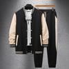 Men's Spring and Autumn Baseball Uniform Casual All-match Men's Cardigan Jacket Color Matching Sports Trousers Suit
