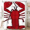 Red Lobster Print Shower Curtain Bathroom Decor For Kids Bathrooms Waterproof Home Textiles Fabric Customizable Water-Saving Des