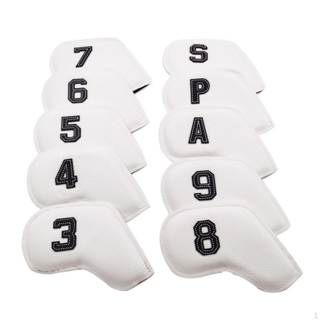 Golf Club Iron Cover Easy On and Off PU Leather Covers for Travel, Storage Multi