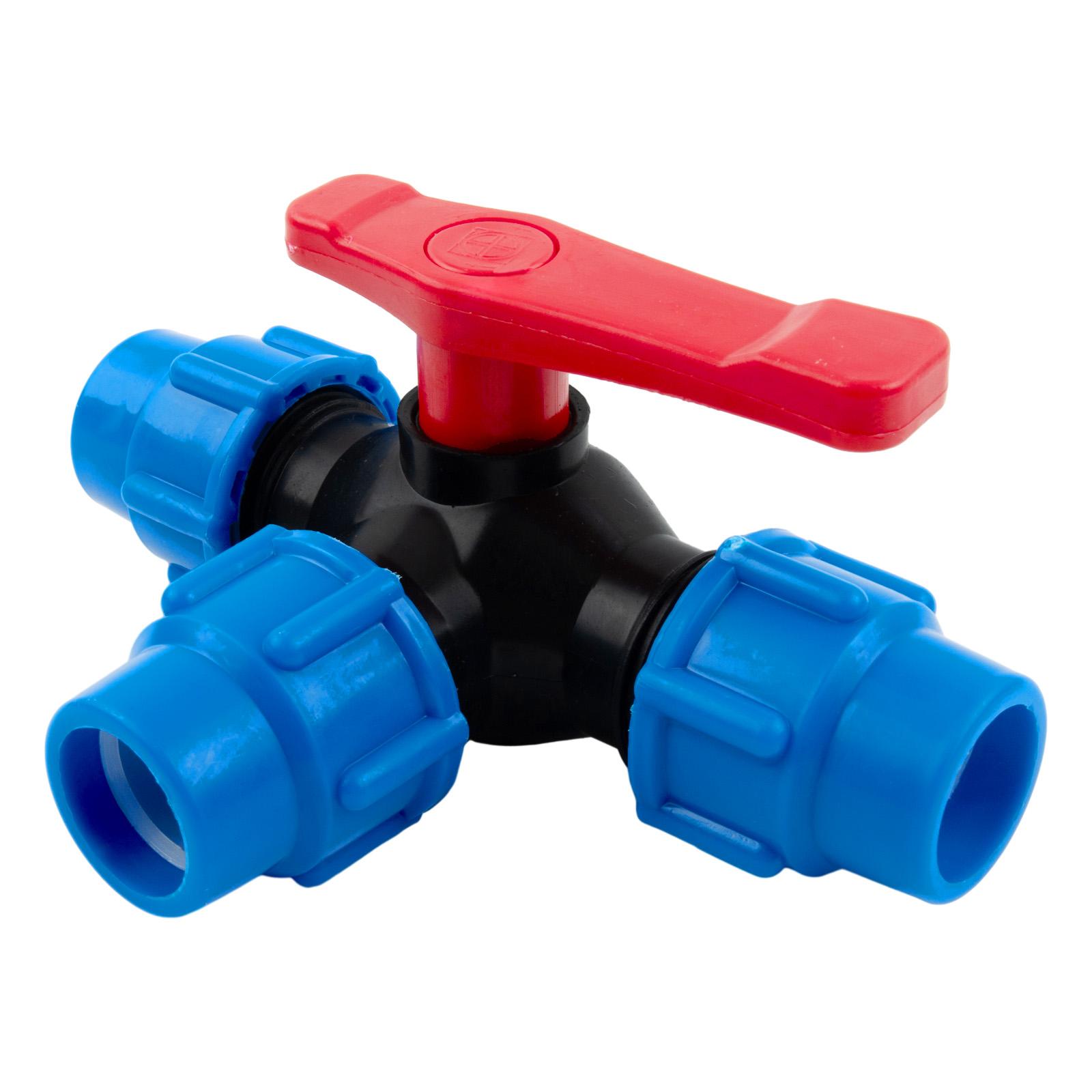 

1 X PE Pipe 3-Way Ball Valve 20-50mm Plastic Valve Ball Valve Quick Connect Three-way Valve Three-way Ball Valve 20mm