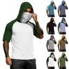 Sommerliches Herren-T-Shirt mit Tarnmuster und Farbverlauf, schnelltrocknend, Kurzarm, Sonnenschutz, Angeln, Fitness, Sport, Kapuzenshirt